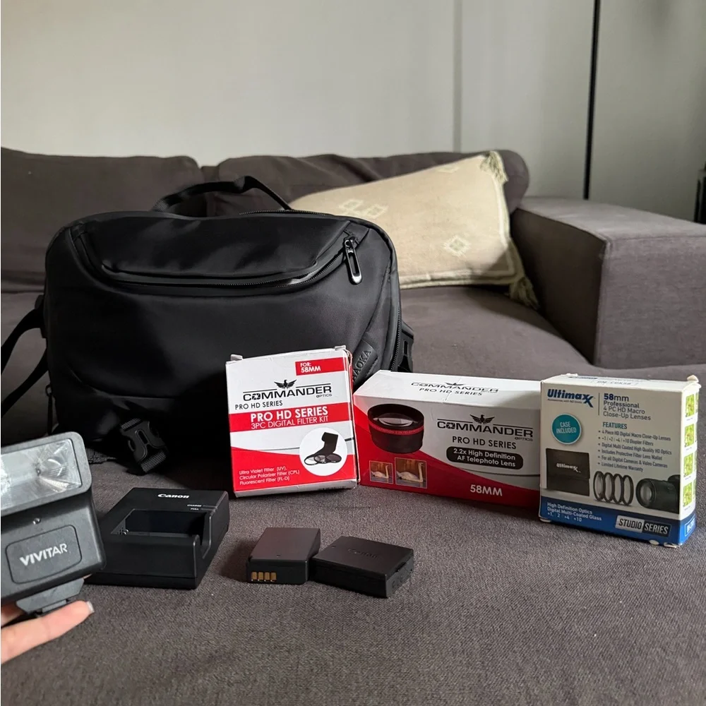 Canon Black Digital Camera with Lens
